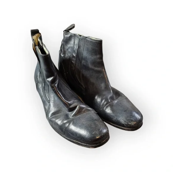 Kenneth Cole Made in Italy Black Leather Ankle Boots Men